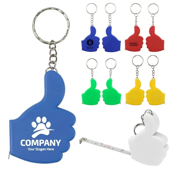 Thumbs Up Tape Measure Key Chain