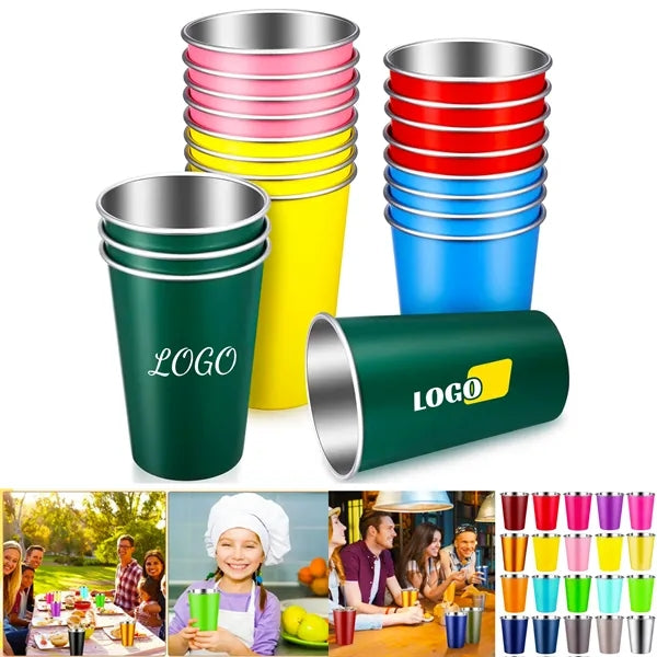 16 oz Stacking Stainless Steel Pint Cups