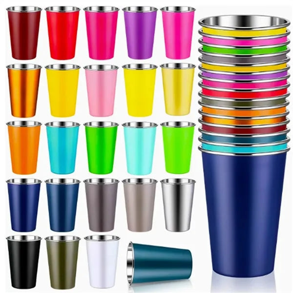 16 oz Stacking Stainless Steel Pint Cups