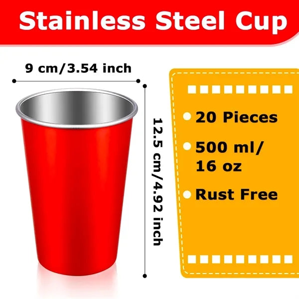 16 oz Stacking Stainless Steel Pint Cups
