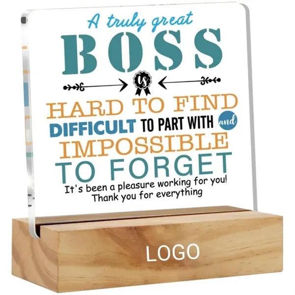 Clear Desk Decorative Acrylic Sign