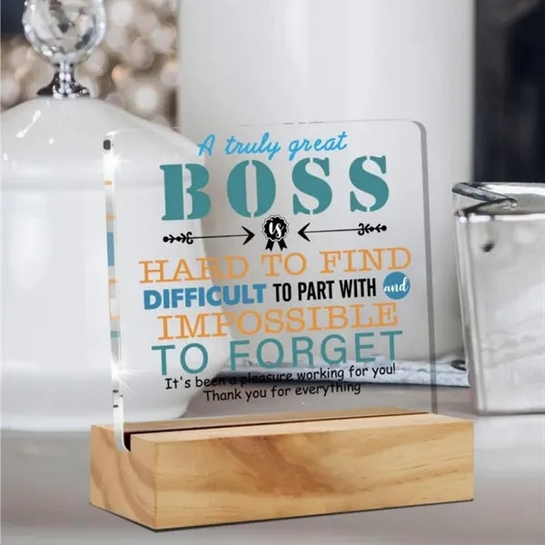 Clear Desk Decorative Acrylic Sign