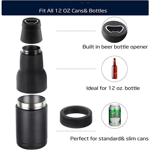 3 in 1 Beer Bottle Insulator Can Cooler 12oz 14oz 16oz