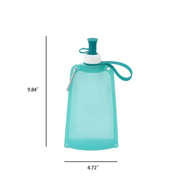 18oz. Collapsible Silicone Water Bottle Portable Lightweight