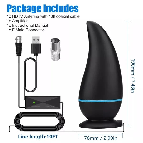 4K HDTV Indoor Antenna with 10ft Cable