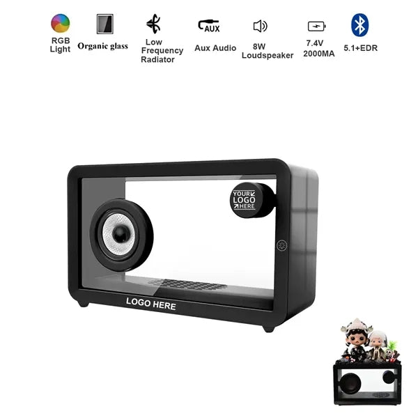 Deep Bass Transparent Bluetooth Speaker with LED Light