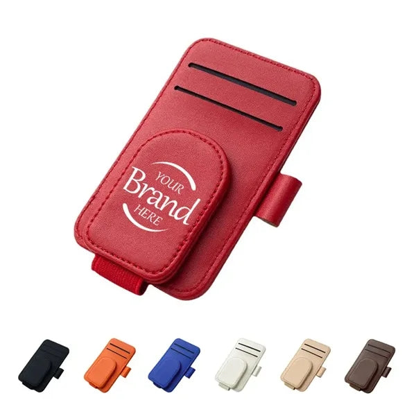 Pu Leather Car Sun Visor Magnetic Clip