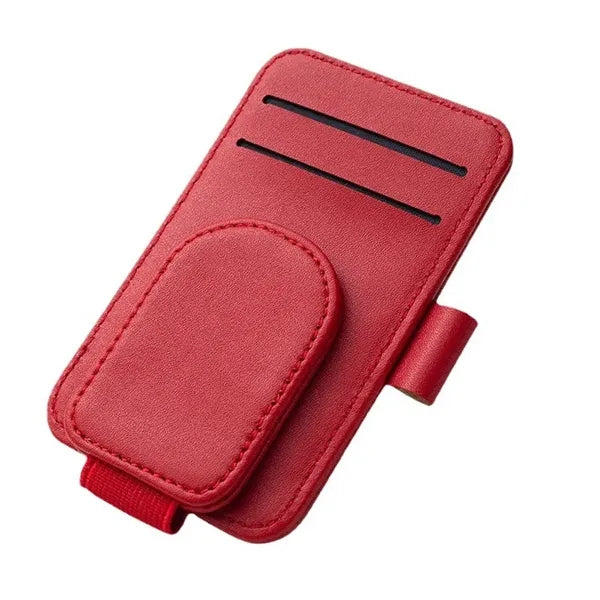 Pu Leather Car Sun Visor Magnetic Clip