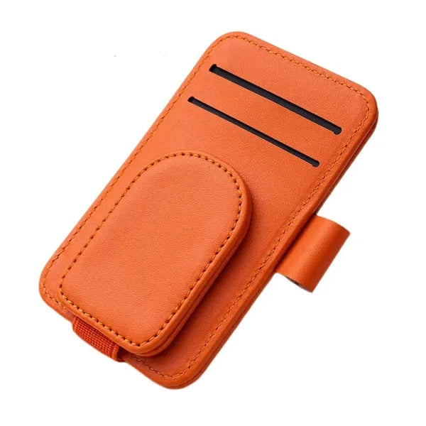Pu Leather Car Sun Visor Magnetic Clip