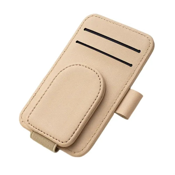 Pu Leather Car Sun Visor Magnetic Clip