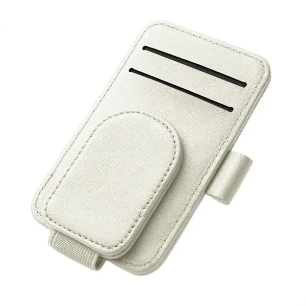 Pu Leather Car Sun Visor Magnetic Clip