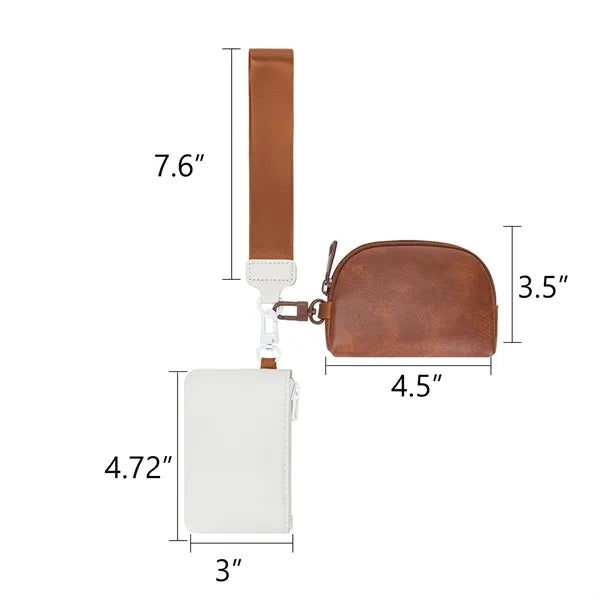 Multi-Functional Women Wristlet PU Mini Wallet Cards Coins