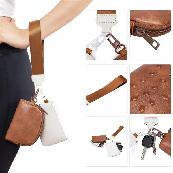Multi-Functional Women Wristlet PU Mini Wallet Cards Coins