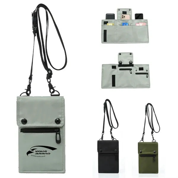 Crossbody Phone Bag Multi-Purpose Pouch w/ Adjustable Strap