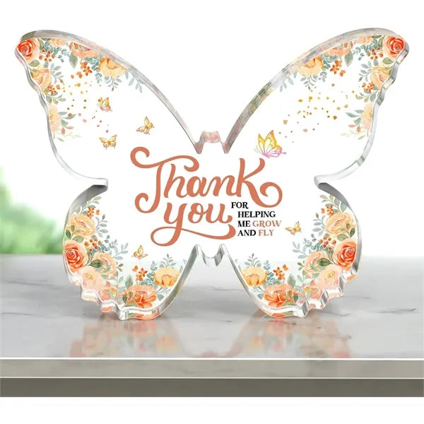 Butterfly-Shaped Acrylic Plaque Keepsake
