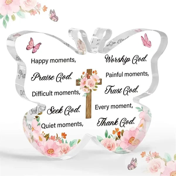 Butterfly-Shaped Acrylic Plaque Keepsake