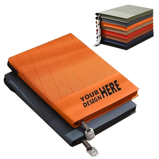 Pen-In-Pocket Leather Brushed Notebook