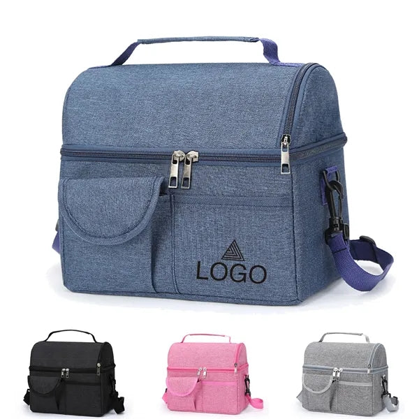 Double Layer Cooler Insulated Lunch Bag