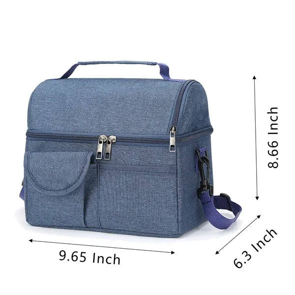 Double Layer Cooler Insulated Lunch Bag