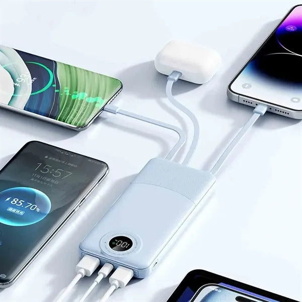 20000mAh Power Bank Built in Cables