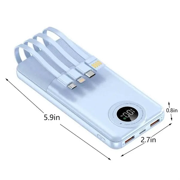 20000mAh Power Bank Built in Cables