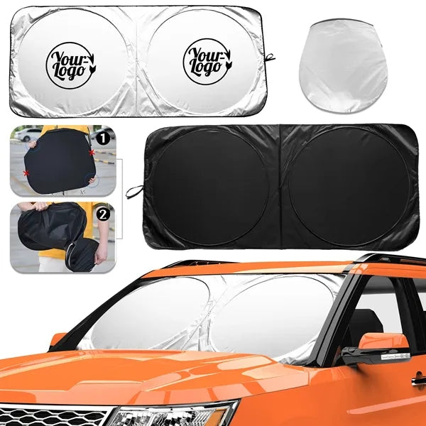 Reflective Foldable Car Sun Shade Windshield with Pouch