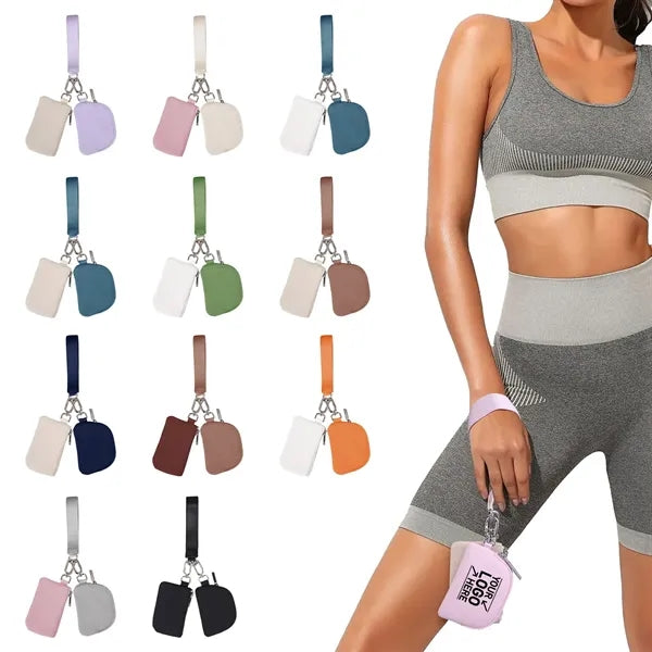 Mini Zip Around Wristlet keychain Wallet for Women
