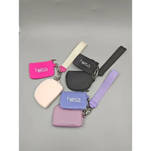 Mini Zip Around Wristlet keychain Wallet for Women
