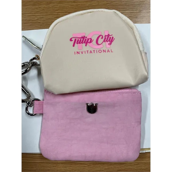 Mini Zip Around Wristlet keychain Wallet for Women