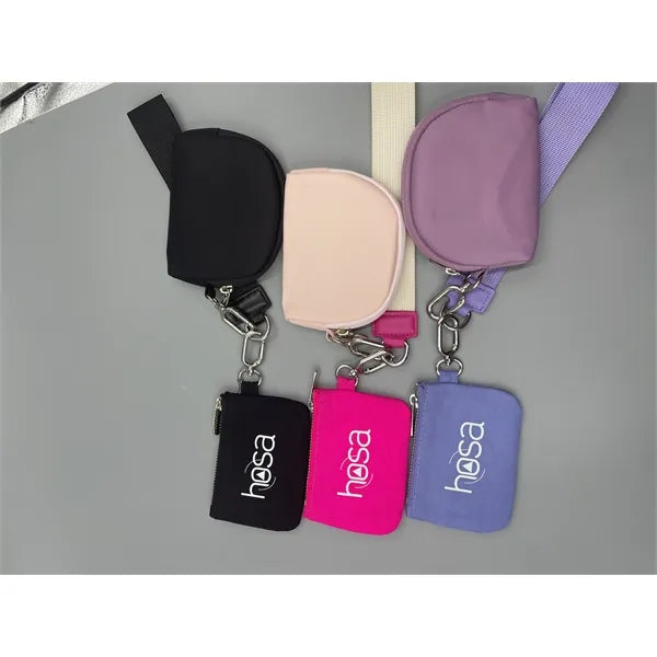 Mini Zip Around Wristlet keychain Wallet for Women