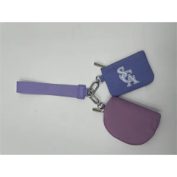 Mini Zip Around Wristlet keychain Wallet for Women