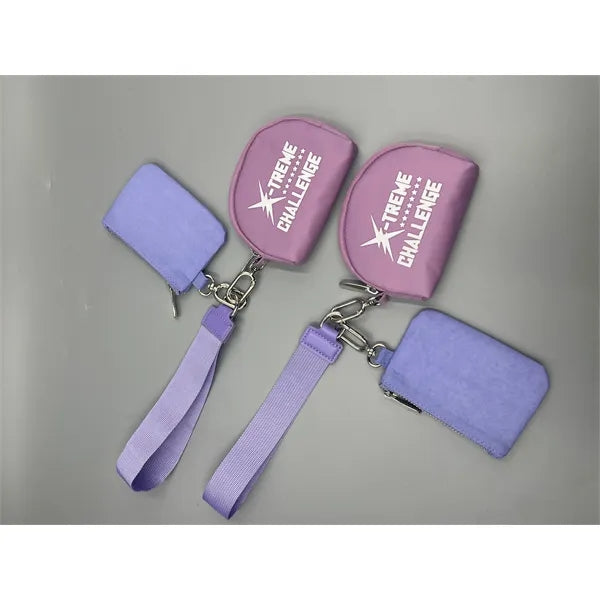 Mini Zip Around Wristlet keychain Wallet for Women