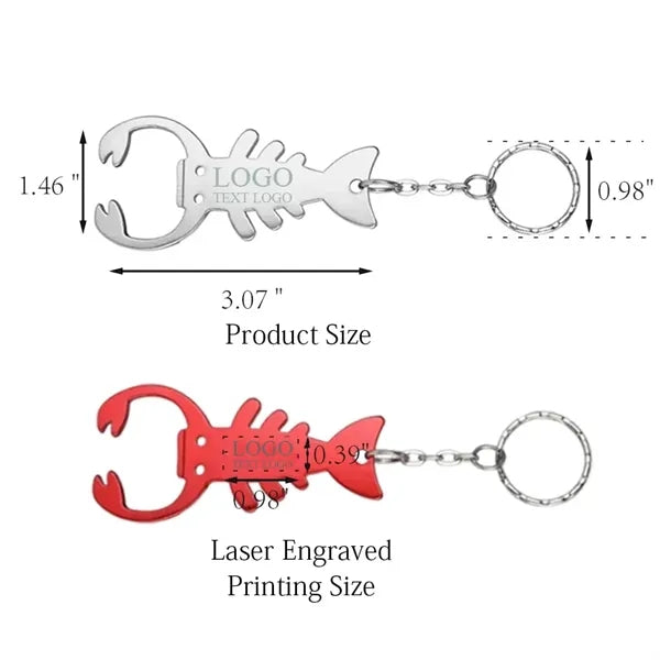Lobster-Shaped Keychain Bottle Opener