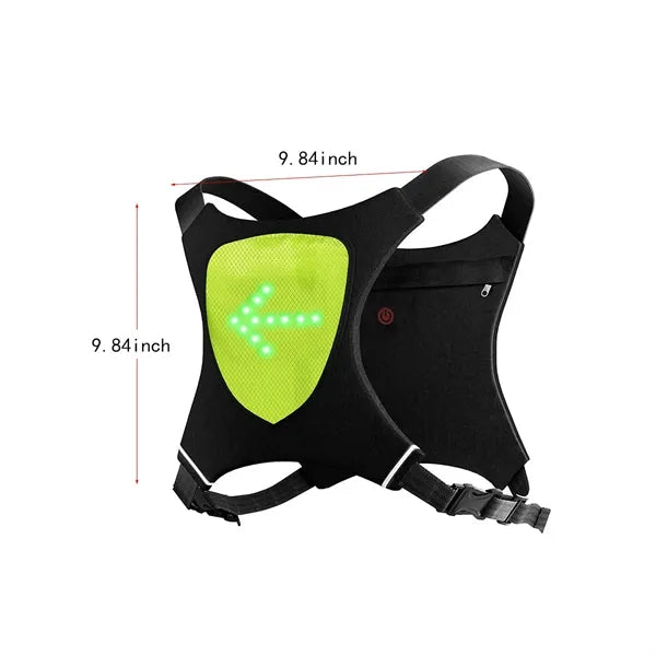 Wireless remote control LED cycling warning light backpack