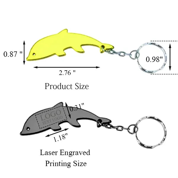 Aluminum Dolphin-Shaped Bottle Opener Key Holder