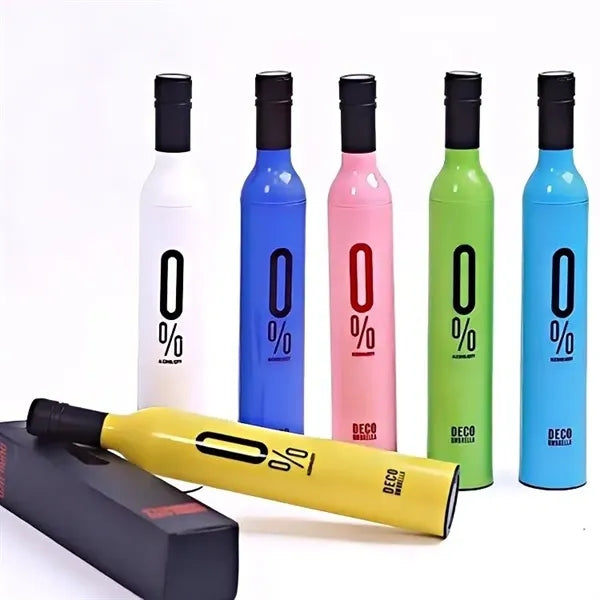 Wine bottle shape folding umbrella