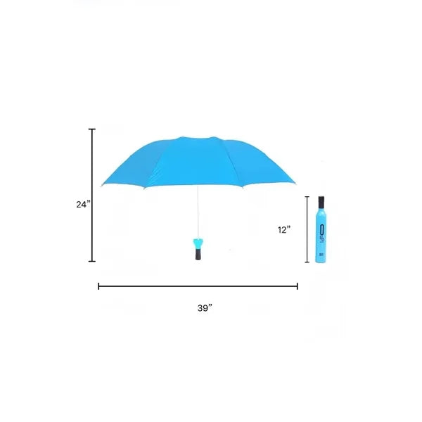 Wine bottle shape folding umbrella