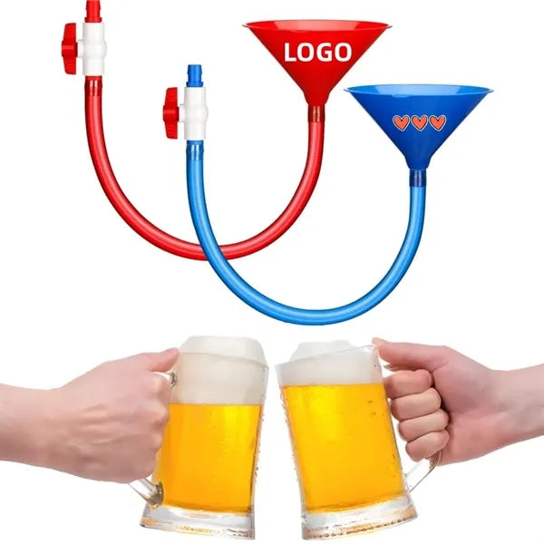 Beer Bong Tube and Funnel with Valve for Party