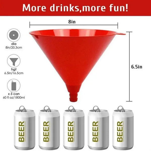 Beer Bong Tube and Funnel with Valve for Party