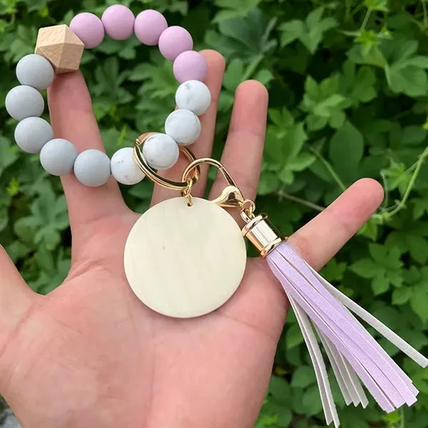 Silicone Bead Bracelet Key Ring Girl