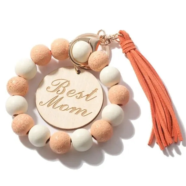 Silicone Bead Bracelet Key Ring Girl