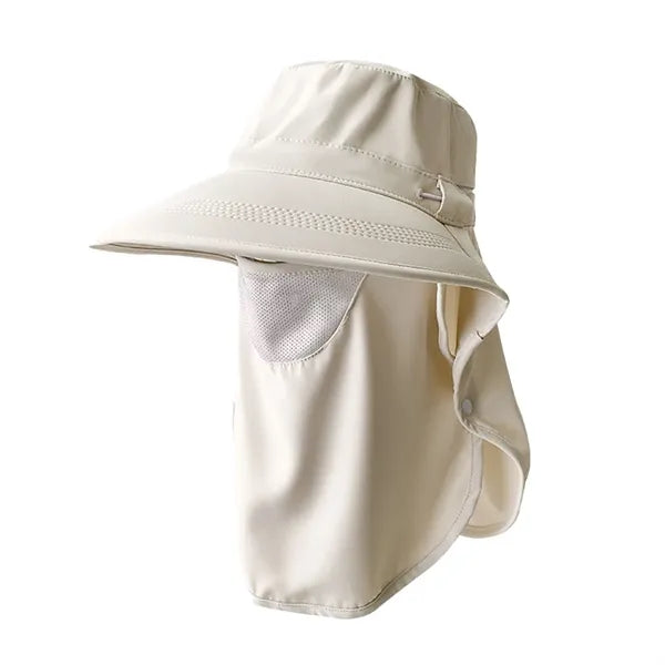 Sun Protection Wide Brim Hat with Face Cover Neck Flap