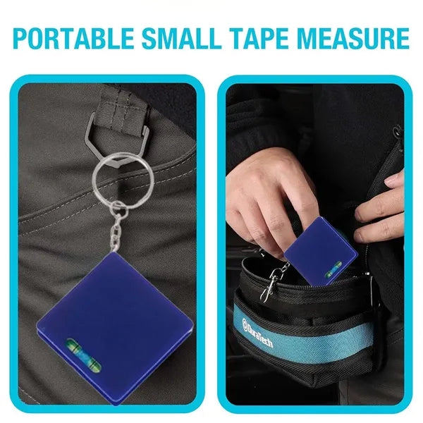 Portable Mini Keychain Tape Measure with Bubble Level