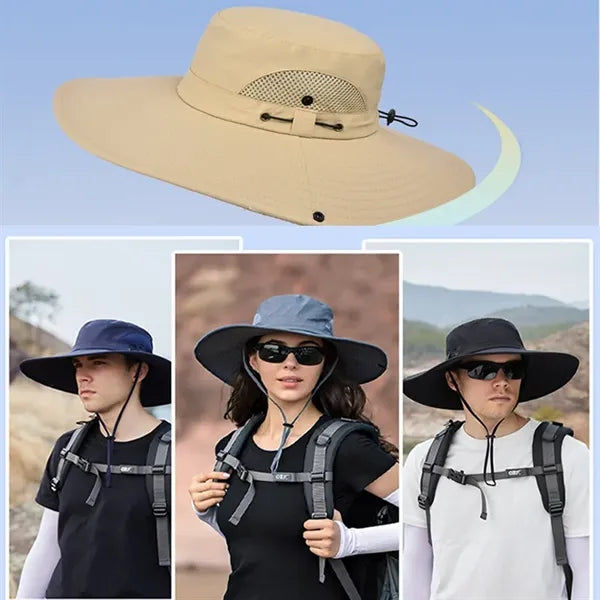 Unisex UV Protection Wide Brim Sun Hat for Hiking