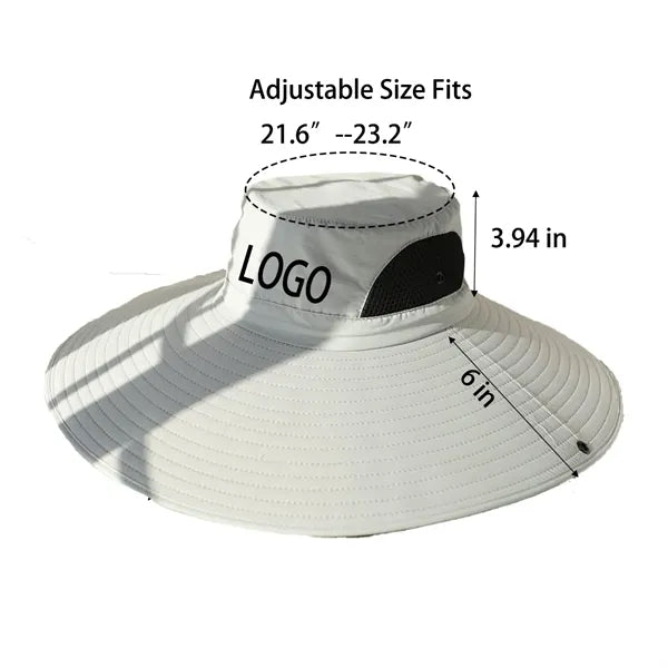 6" Wide Brim Water Repellent Ventilated Sun Hat