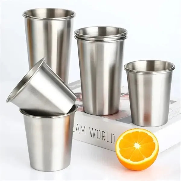 12oz Stainless Steel Pint Cup Metal Drinking Glasses