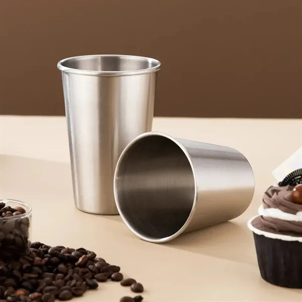 12oz Stainless Steel Pint Cup Metal Drinking Glasses
