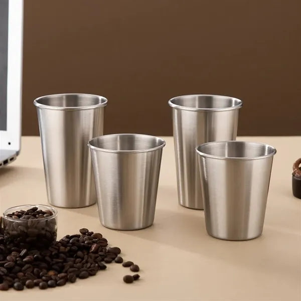 12oz Stainless Steel Pint Cup Metal Drinking Glasses