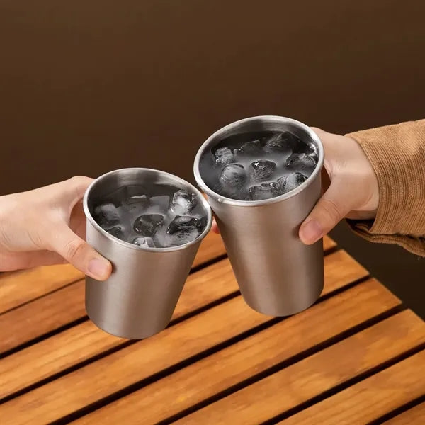 12oz Stainless Steel Pint Cup Metal Drinking Glasses