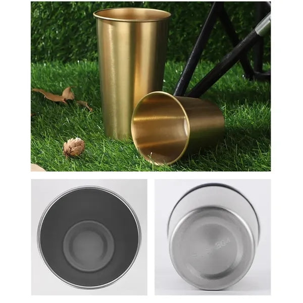 12oz Stainless Steel Pint Cup Metal Drinking Glasses